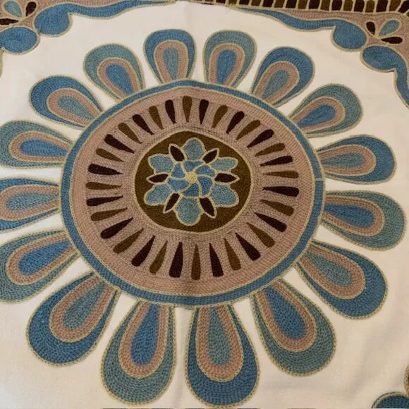 Farmhouse/Boho Cotton Embroidered Pillow Covers 18x18 - Picture 6 of 6